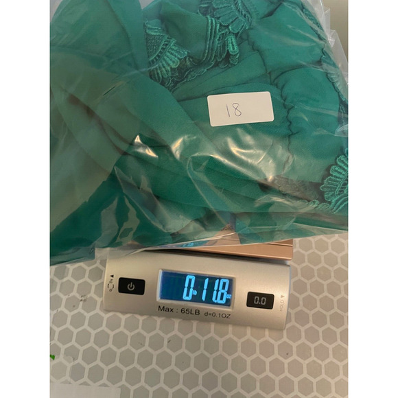 Vintage Caron Chicago Women Dress 10 Petite Green Embroidered Hem Formal 80s 90s - Picture 7 of 7